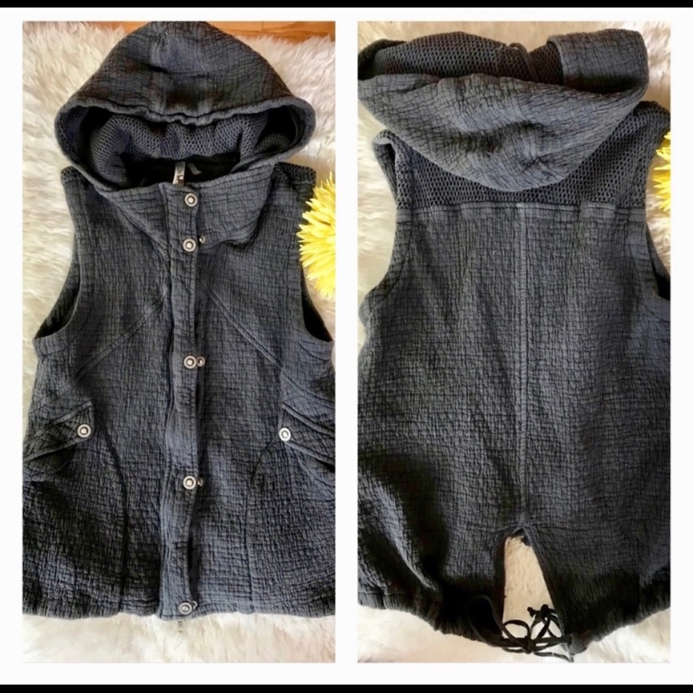M mur mur vest hoodie textured 100% cotton